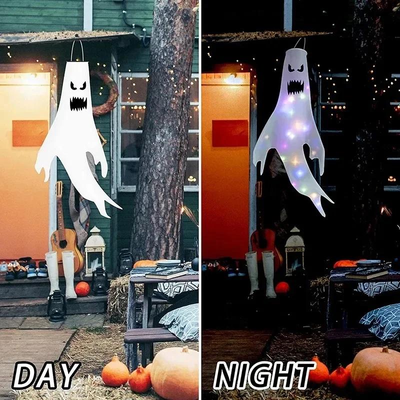 Scary Ghost Windsock LED Lighting Ghost Pendant Hanging Ghosts Ghost Festival Venue Decoration Props Halloween Party Decoration
