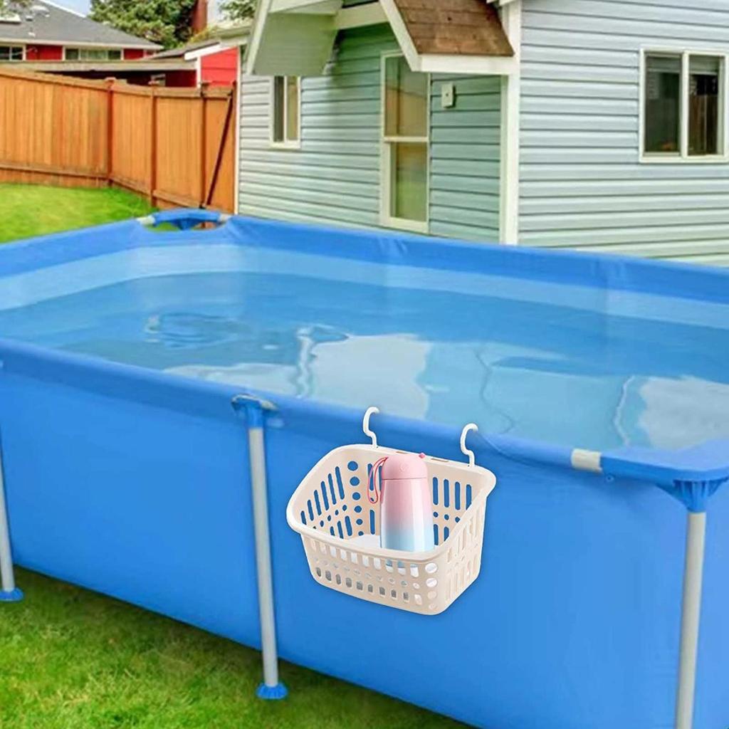 Poolside Storage Basket Stretchable Pool Storage Pool Toy Basket Pool Side Storage Basket Pool Accessories for Most Frame Pools