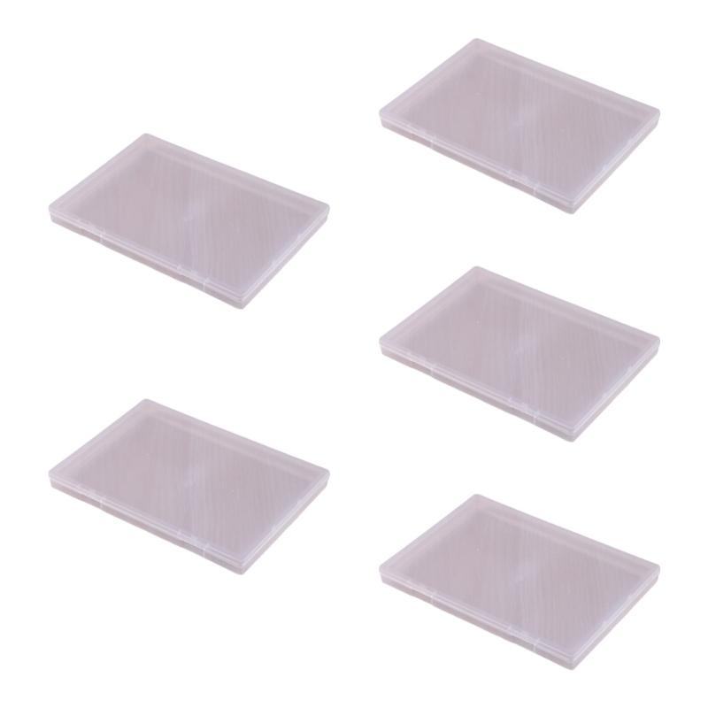 Pack Of 5 Clear Flat Plastic Storage Boxes for Organizing Beads Tools Letter and Papers Transparent Organizers Case
