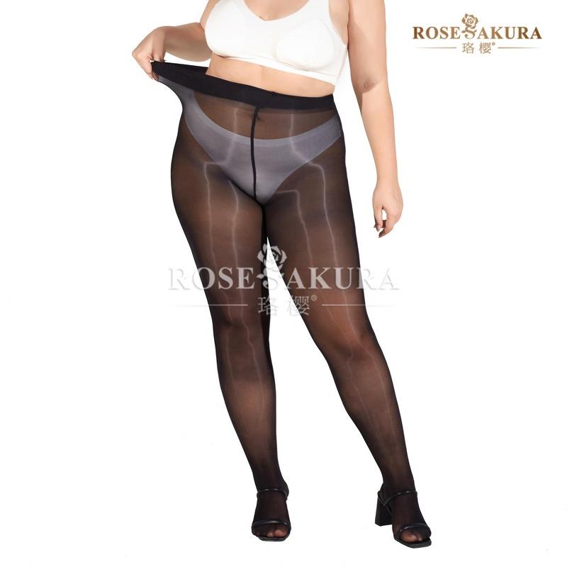 Plus Size One-Line Pants Oily Shinny Pantyhose Ultra-Thin Slippery Tights Stocking Sexy Pole Dance Yoga Ootd Fashion Legging