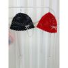 Pearl Bow, Hollow Knitted Wool Cap, Korean Version, Ins, Wrap Cap, Fashion, Hat, Versatile, Show Face Small