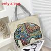 Canvas Tote Bag With Embroidered Cartoon Designs Large Capacity For Daily Use