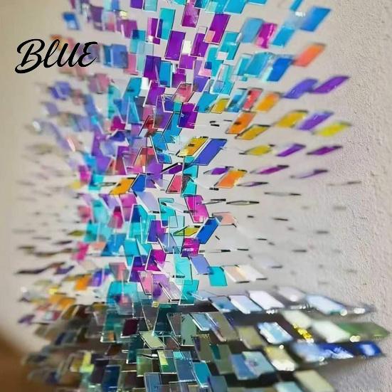 Embellishment Supplies 300/500Pcs Mini Iridescent Acrylic Squares Translucent Holographic Tiles Rainbow Mosaic Pieces Sheets for Art DIY