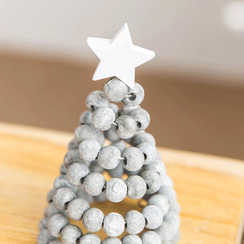 Christmas Tree Figurine Tabletop Wooden Bead Christmas Tree Holiday Figurine Creative Christmas Tree Holiday Figurine Christmas