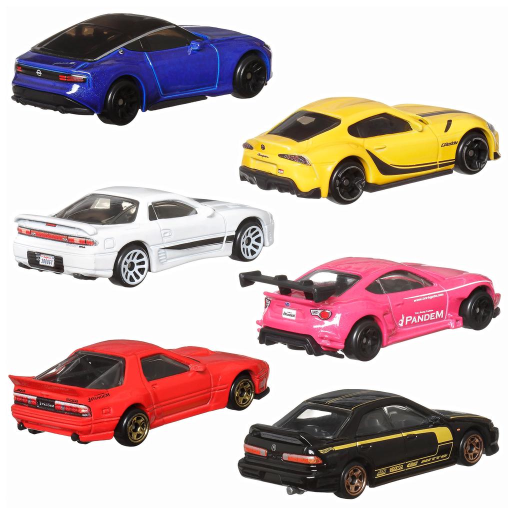 Hot Wheels Streets of Japan Multi Pack 6 Vehicles Vehicle Toy Mini Car 3 Years Old and Up Multi HRX54