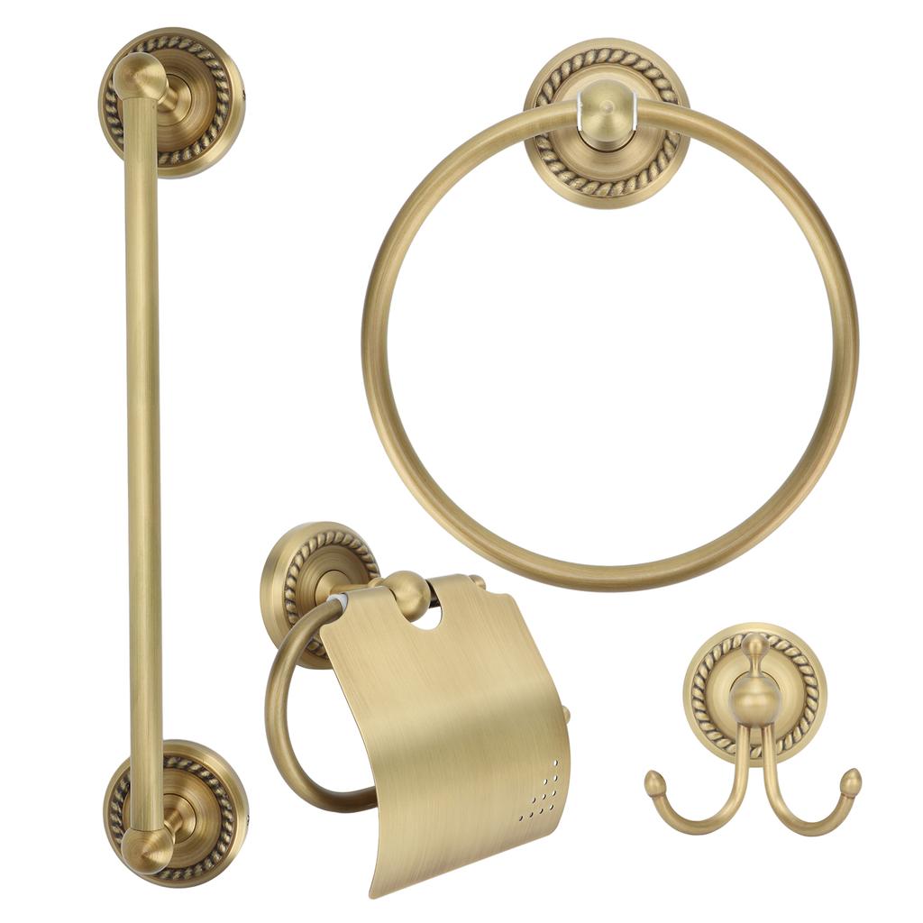 Towel Rack Copper Retro Style Storage Shelf Bath Towel Rack Home Decoration for Bathroom