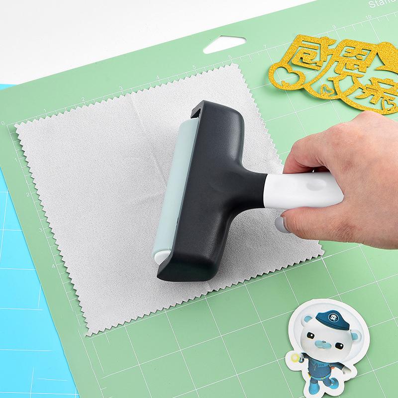 1Set Rubber Brayer Roller+Tweezers For Embroidery Pressing/Weeding Works With Fabric Vinyl Iron-On & Inking Blocks