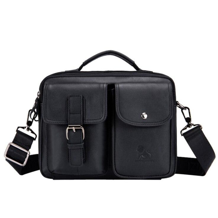 

Качественная оригинальная кожаная дизайнерская мужская сумка через плечо из воловьей кожи, модная сумка через плечо, сумка-тоут Mochila, сумка-портфель чёрный