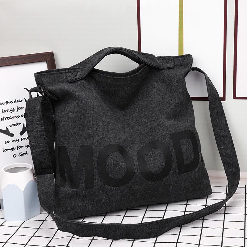 

Canvas Bag Large Capacity Messenger Student Tote Bag One Shoulder Women S Tutoring Bag Portable Men S Tote Bag чорний