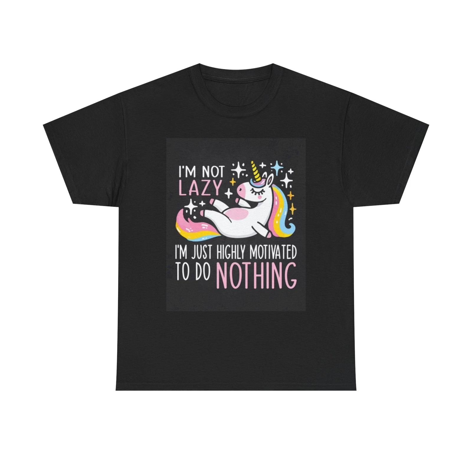 Men s and Women s T-shirts Im Not Lazy Unicorn M