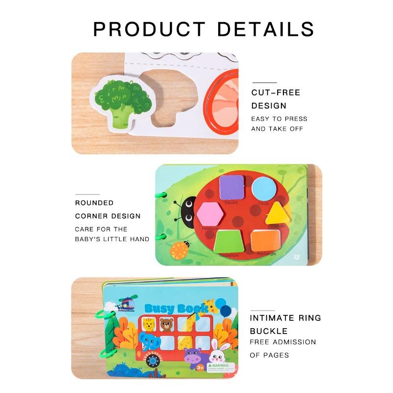 Montessori Repeatedly Sticker Busy Card Book Baby Paste Readings Numbers Matching Puzzle Game Educational Toys For Kids Gifts