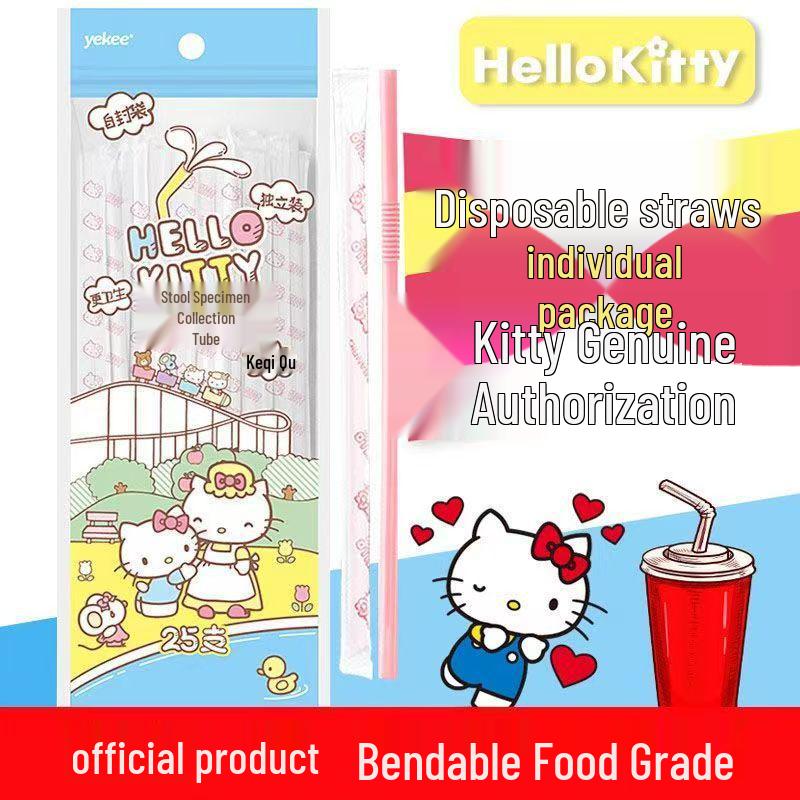 Cinnamoroll Bendable Sanitary Straws: Individually Wrapped for Kids & Pregnant Women - Water, Milk, Juice (25 pcs)