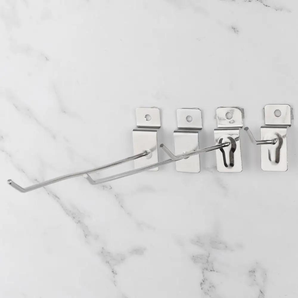 5Pcs Metal Convenient Perforated Hang Fits Holder Goods Shelf Display Hooks Retail Shop Peg Storage Racks