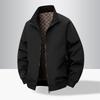 Erkek Günlük Hafif İş Ceketi, Orta Yaş ve Yaşlı Ayakta Yaka Ceket, Dış Mekan Büyük Beden Bol Ceket