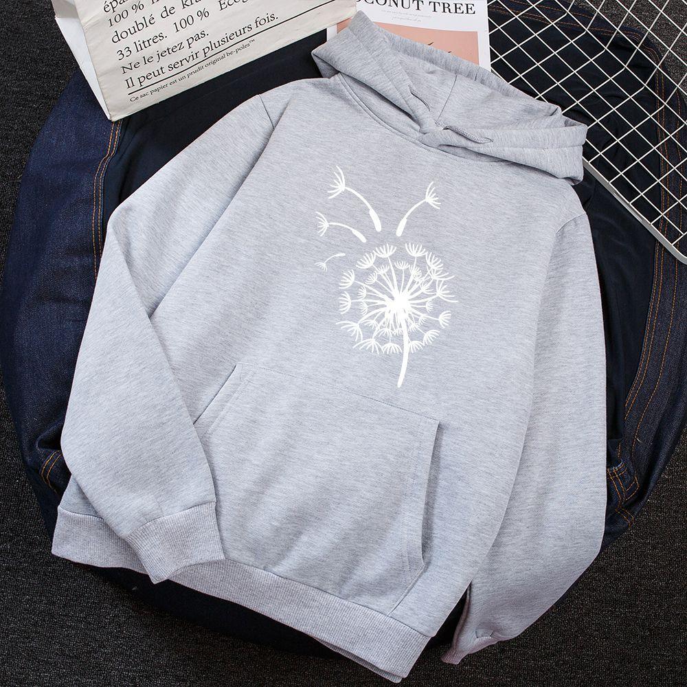 Hoodies & Sweatshirts Women's Loose Long Sleeve Hooded Fleece Dandelion Printed Sweater Women's