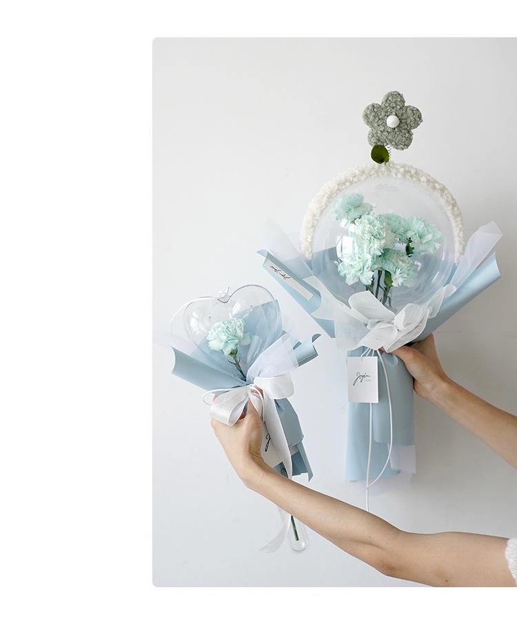 Heart-Shaped Magic Wand Acrylic Plastic Bouquet Gift Box with Fresh Flowers for Floral Art DIY