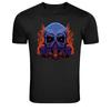 Skull Gas Mask Toxic Fire Graphic T-Shirt