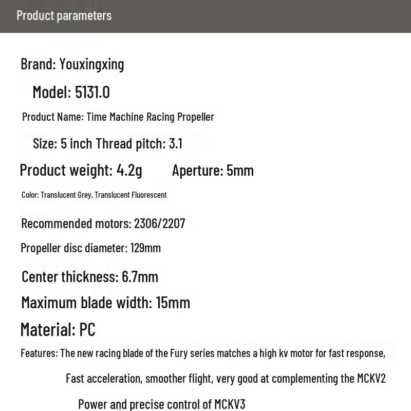 YouXingXing FPV Racing Propellers 5131.0
