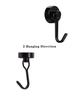 Black/Silver Magnetic Hooks Cruis Heavy Duty Neodymium Rare Earth Magnetic Hangers, Extra Strong Magnets With Hook For Hanging