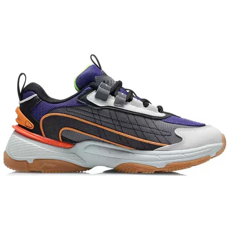 New LiNing Nebula Cushioning Anti Slip And Wear Resistant Low Top Sports Casual Shoes Men's White Blue Orange AGCR005-1