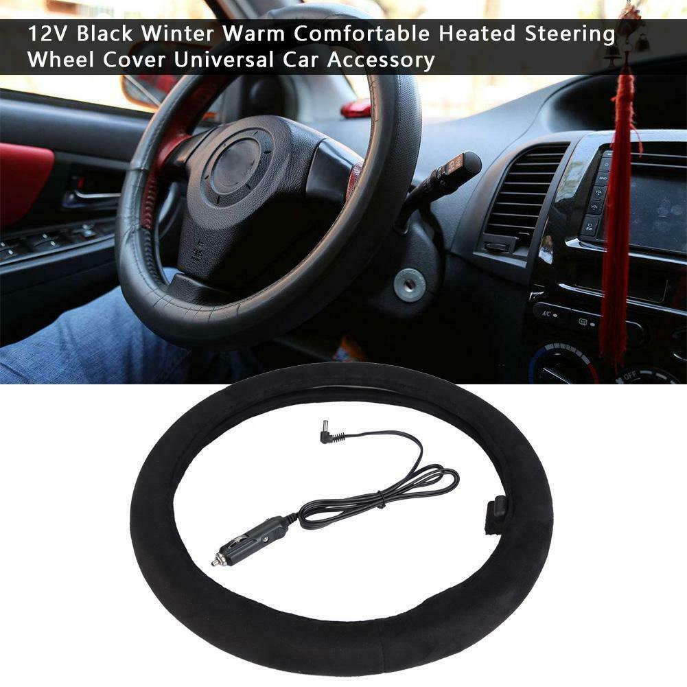 38cm Car Lighter 12V Charger Heated Heating Warm Steering Wheel Cover Universal