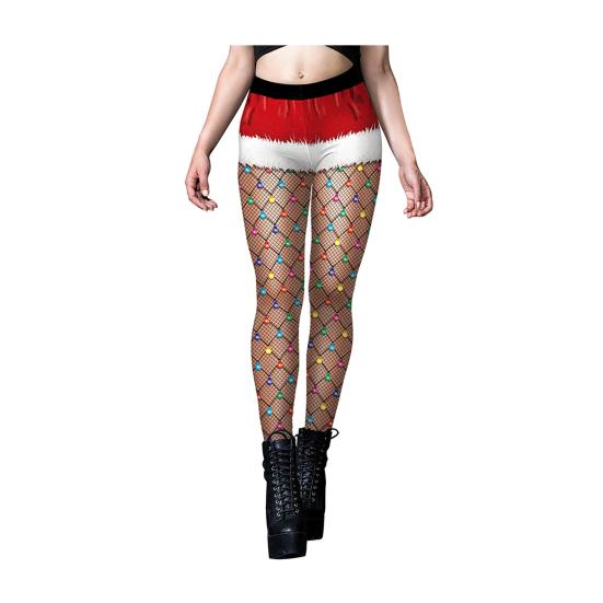 Women Leggings Fake Shorts Suspenders High-Waisted Close-Fitting Tailoring Tights with 3D Fishnet