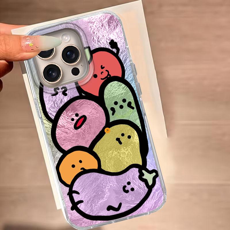 Case For IPhone 16 15 13 Plus Pro Max 7 14 Pro 5G Phone Cover Orange Cat Cartoon For IPhone 16e Protective Silicone  Luxury Bag