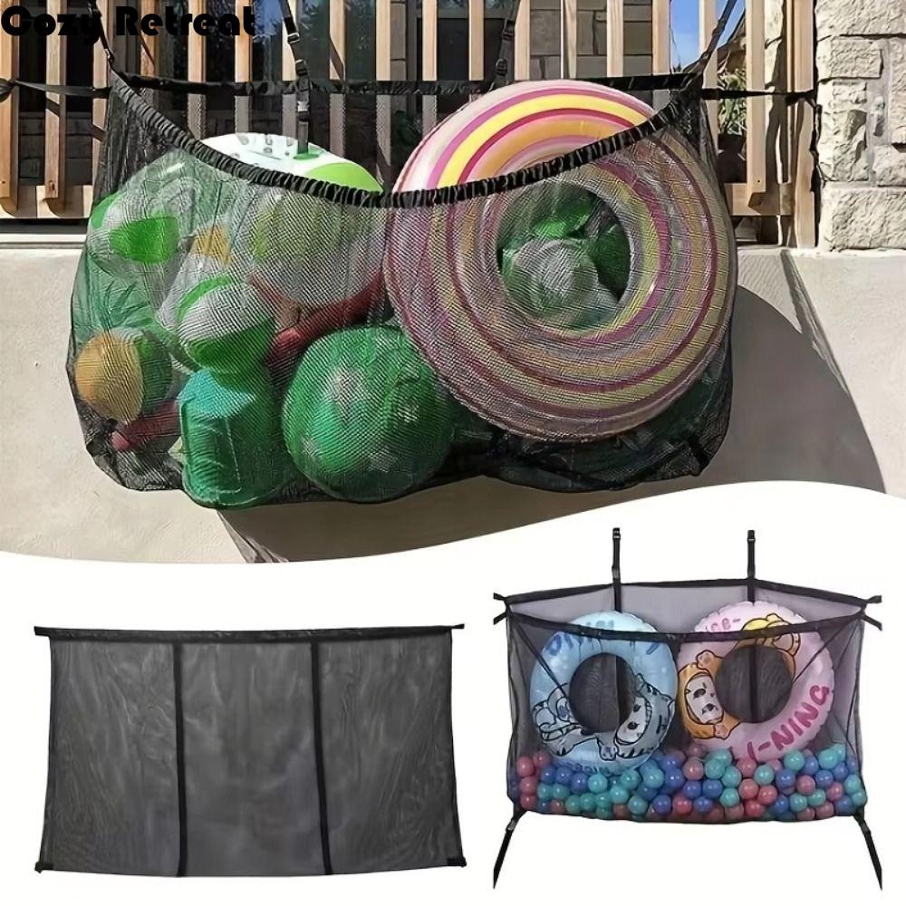 Large Capacity Swimming Pool Hanging Storage Bag Adjustable Heavy Duty Beach Hanging Bag Folding Swimming Pool Bag