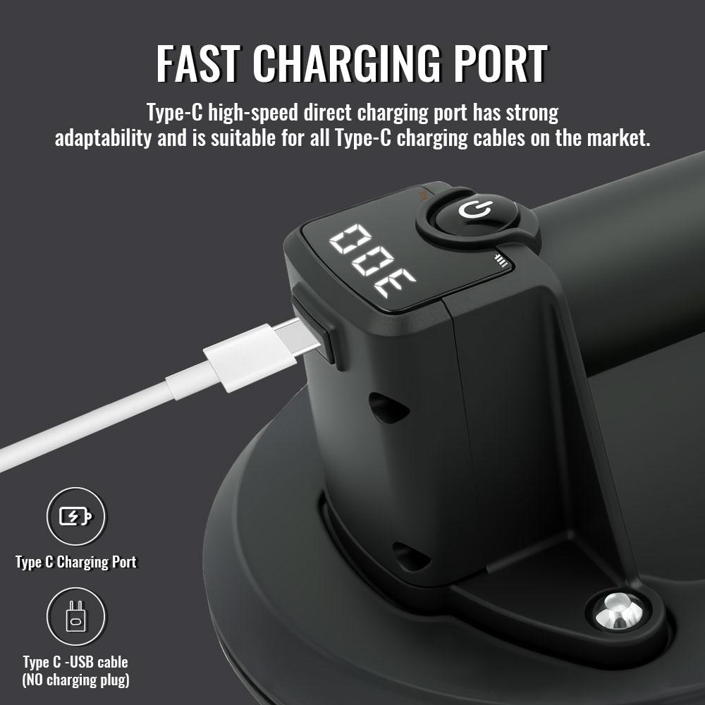 2026 New 300Kg Intelligent Display Industrial Grade Electric Vacuum Suction Cup Heavy Duty Lifter For Granite Tile Glass