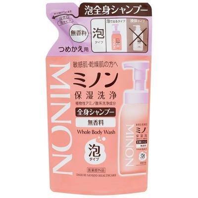 Minon Champú Corporal Tipo Espuma Recarga 400 ml Jabón Piel Sensible Prevención de Irritación Hidratante Cuidado de la Sequedad Ligeramente Ácido Bajo Cuasi-Fármaco