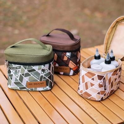 Set di bottiglie per condimenti, borsa portaoggetti, contenitore per spezie riutilizzabile, organizer per barattoli di condimenti, borsa da picnic, utensili per barbecue all'aperto