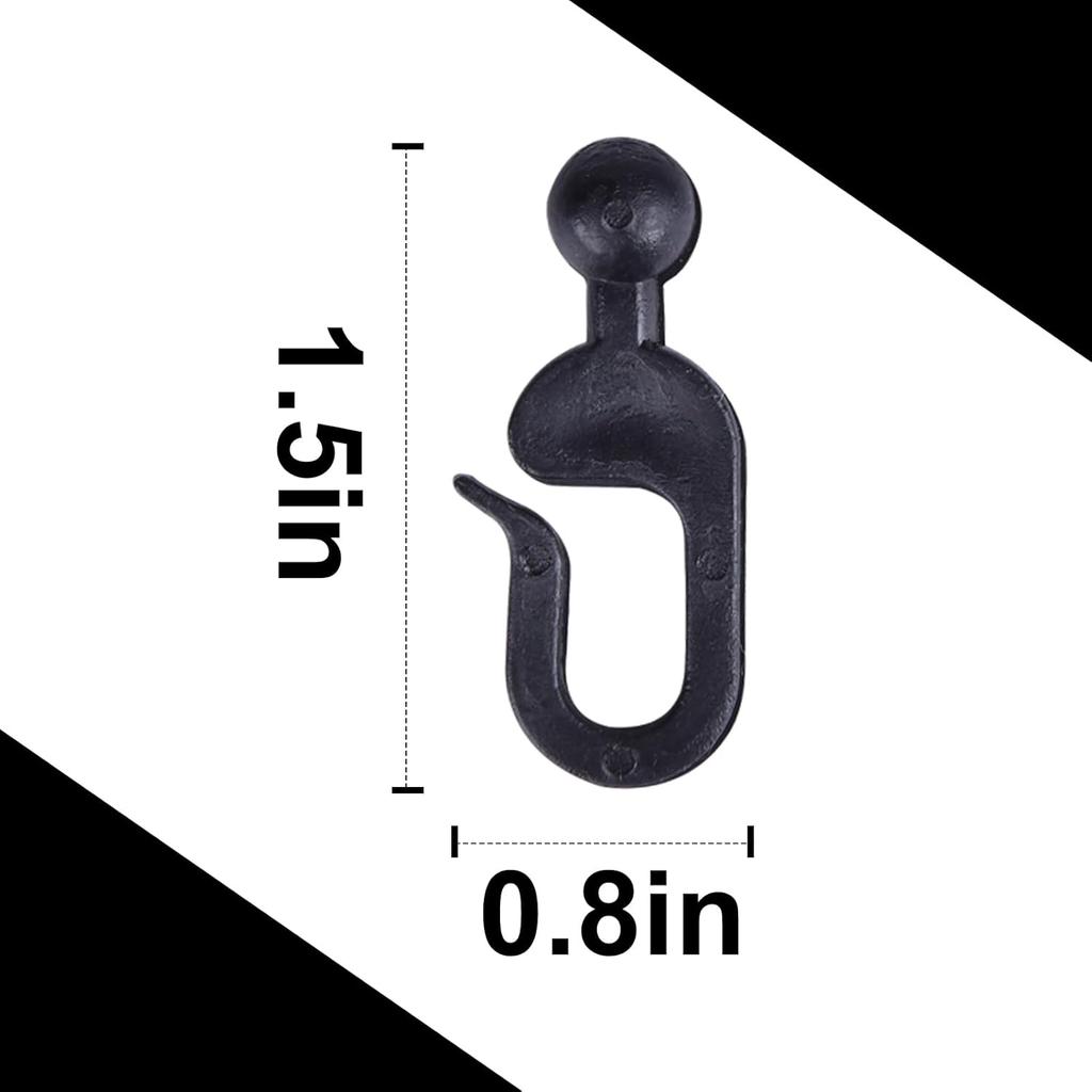 36 Pack Plastic Hooks for Mosquito Netting and Gazebo Curtains