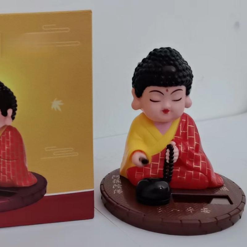 

New 1Pcs Auto Shaking Little Monk Car Interior Accessories Solar Powered Little Monk Car Decoration Desktop Ornaments