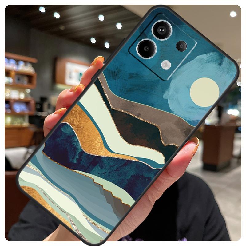 Gold Landscape Painting Case For Xiaomi Redmi Note 14 10 13 12 11 15 Pro Plus Cover For Redmi 15 15C 12C 13C 14C 10C