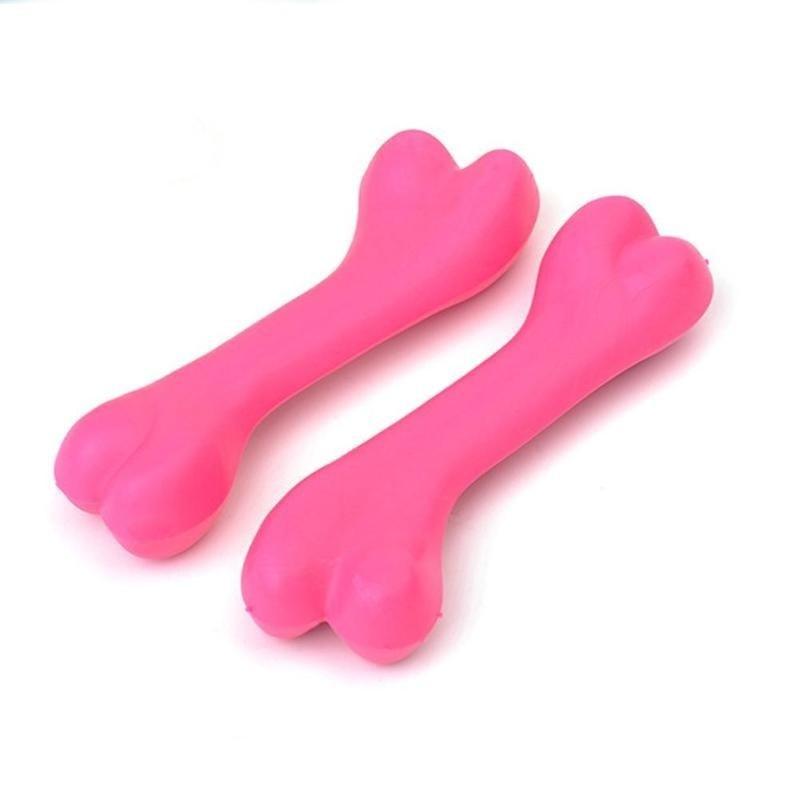 Pet Dog Puppy Cat Rubber Dental Teeth Chew Bone Play Training Fetch Fun Toys