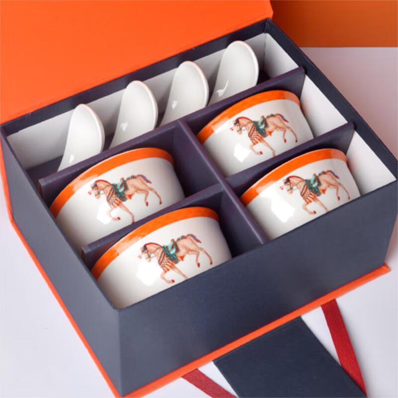 Premium Hermes Orange Ceramic Dinnerware Set