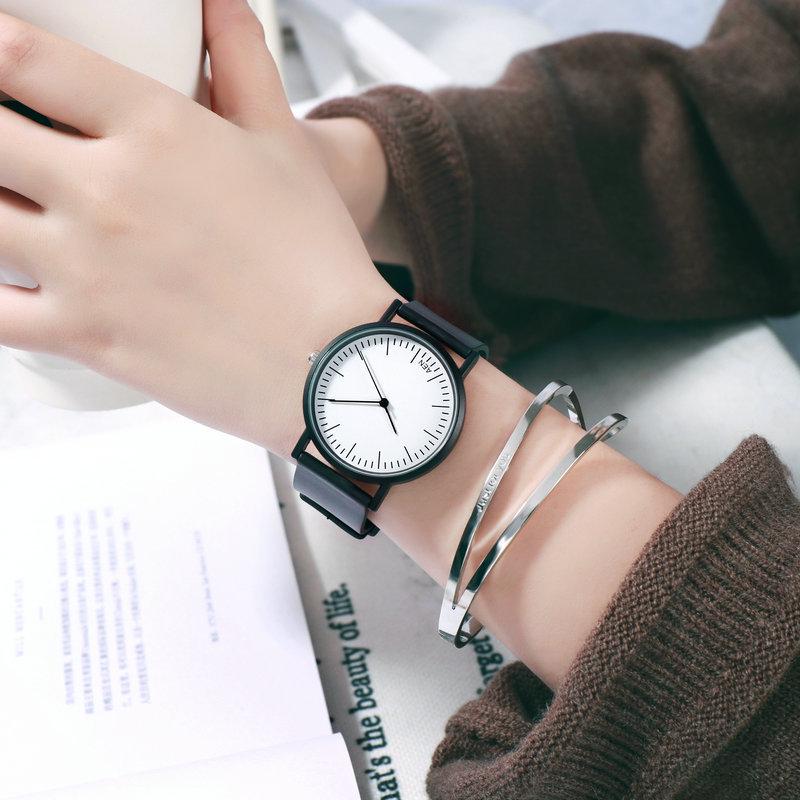 Student Watch Women'S Simple High-Value Leisure College Style Literary Examination Retro Men'S And Women'S Quartz Small Black Watch