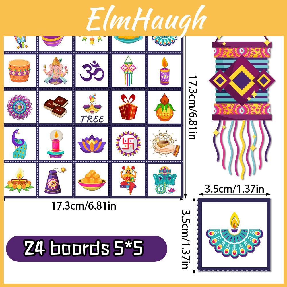 Diwali Party Bingo Spiel Set Mit Papierkarten Für Kinder Und Erwachsene Feier