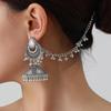 Bohemian Exotic Rhinestone Tassel Necklace & Earrings Set In Antiqued Alloy