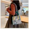 Retro Embroidery Ladies Handbag Fashion Splicing Collision Girls Shoulder Bag Light Luxury Hundred Slant Cross Bag