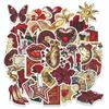 10/30/50pcs INS Style Red Rose Stickers Vintage Aesthetic Decoration Decals Toys Waterproof DIY Luggage Laptop Diary