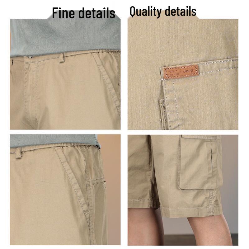 Jeep Men's 100% Cotton Casual Workwear Mid-Length Shorts