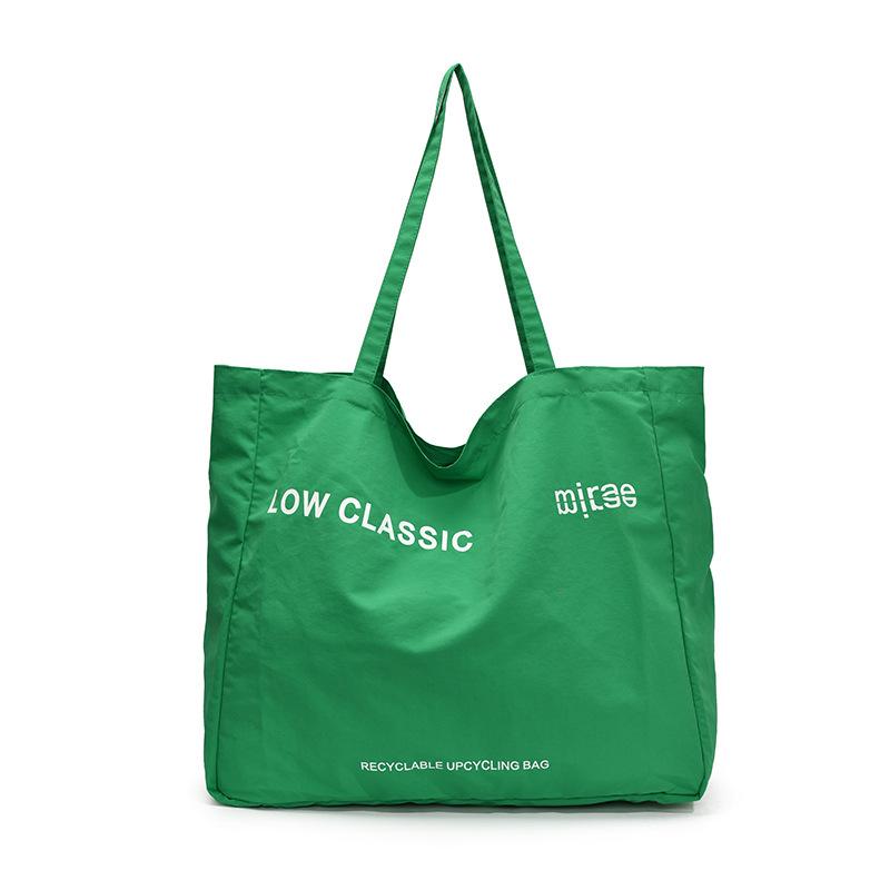 Canvas Bag Women's 2025 New Summer Versatile Simple Shoulder Bag Large Capacity Leisure College Student Class Tote Bag