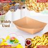 50Pcs Boat Shape Kraft Paper Food Containers Sturdy Durable Snack Bowl  Picnic Camping