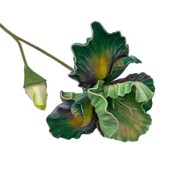 Flor de Íris Artificial de 18" Toque Real Buquê Falso com Botão de Flor para Centro de Mesa Doméstico Arranjo Floral para Casamento