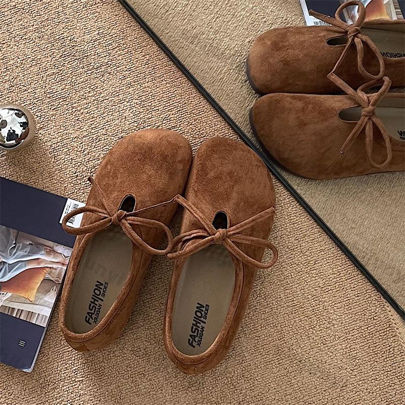 Fashion Women Loafers Spring Autumn New Fashion Vintage Bow-knot Outdoor Soft Sole Flats Lightweight Comfortable Luxury Mary Jane Shoes