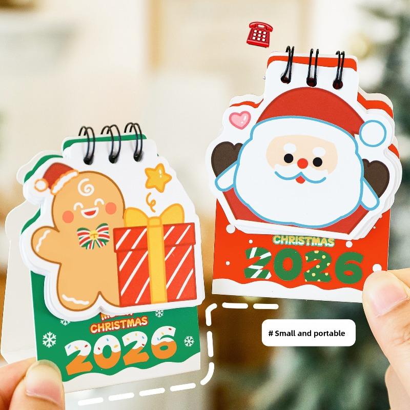 Weihnachten DouDou Mini Kalender Student Cartoon Mini Kalender Niedliches Deko-Element Weihnachtsgeschenk