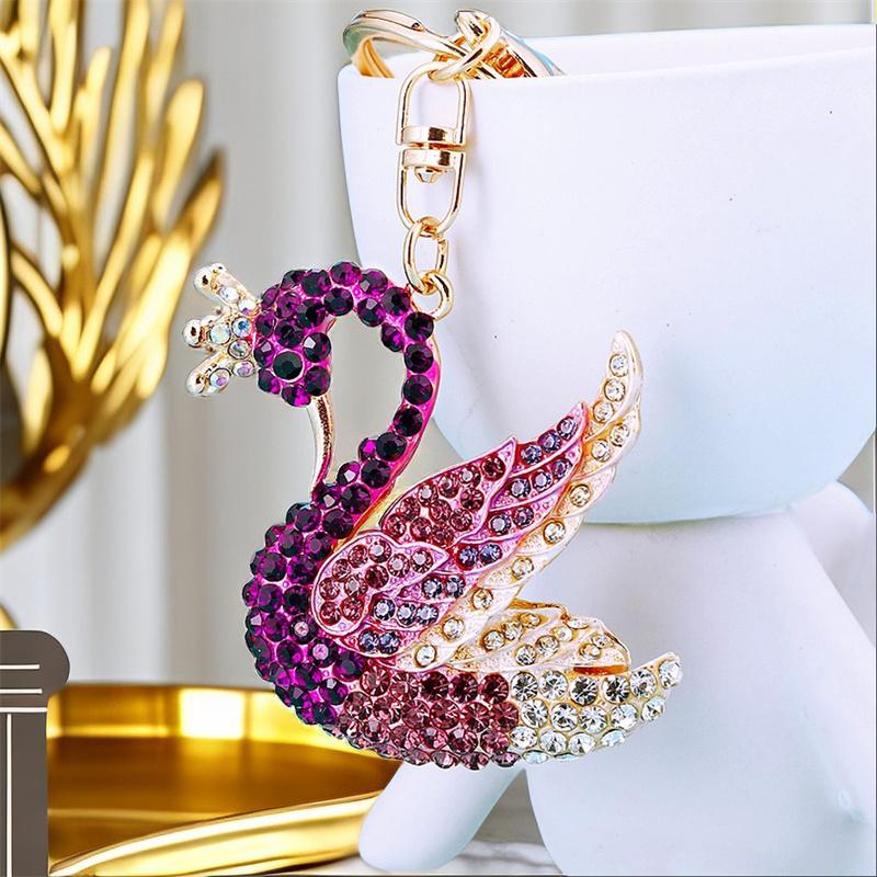Cute Owl Crystal Rhinestones Crsytal Car Bag Keys Exquisite Pendant Cartoon Trendy Animal Key Chains Bag Charm