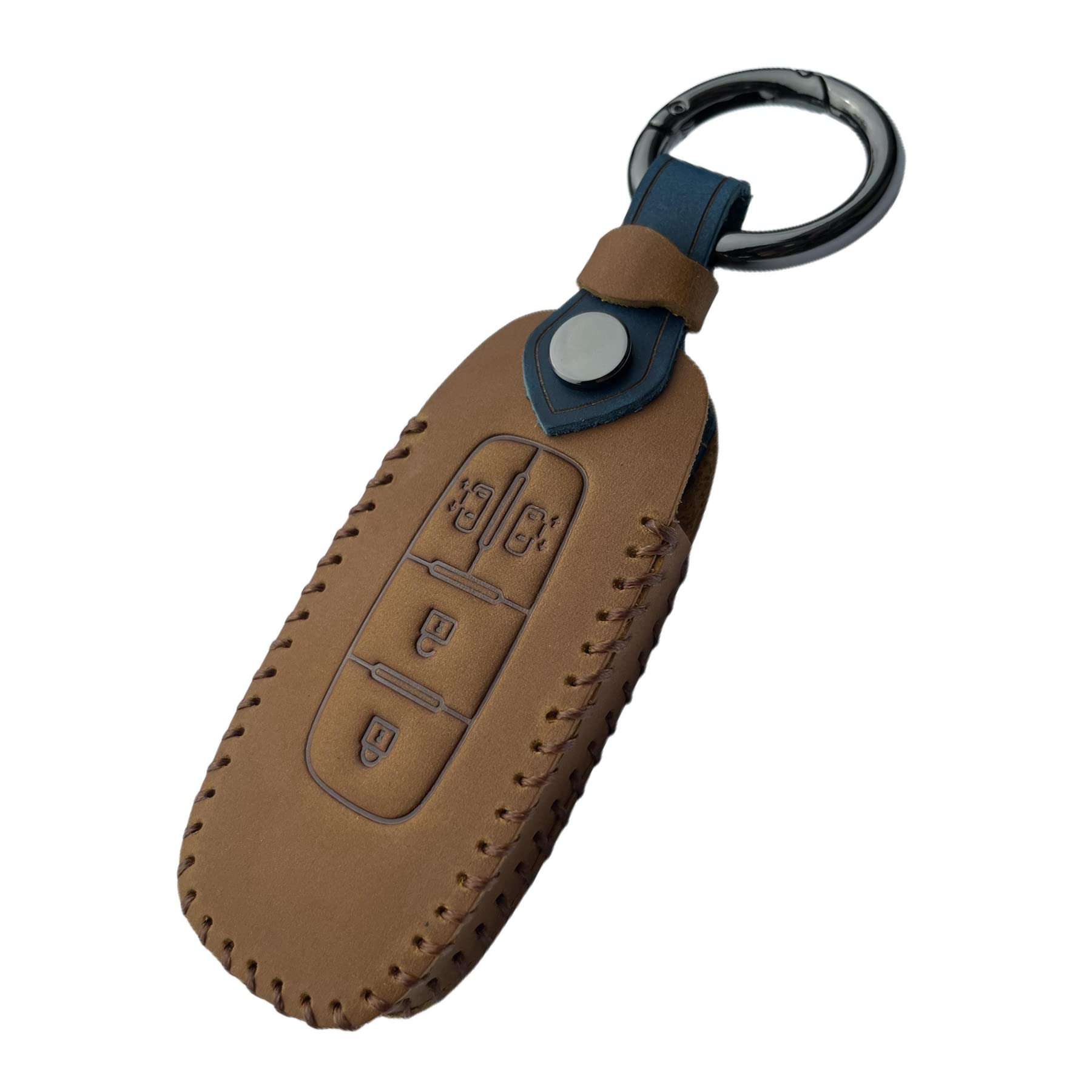 

[ZANEKO] Serena key case compatible Nissan Sakura key cover Aria new model X-Trail smart key case genuine leather (brown, sliding doors on both s