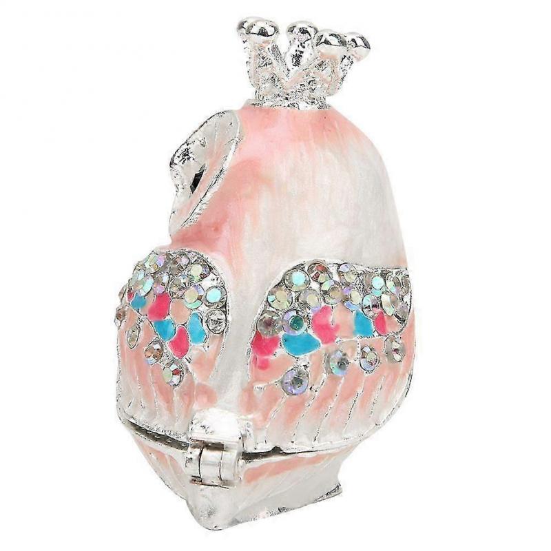 Hand Enameled Trinket Box Colorful Owl Decoration Ornament Metal Crafts Collectibles